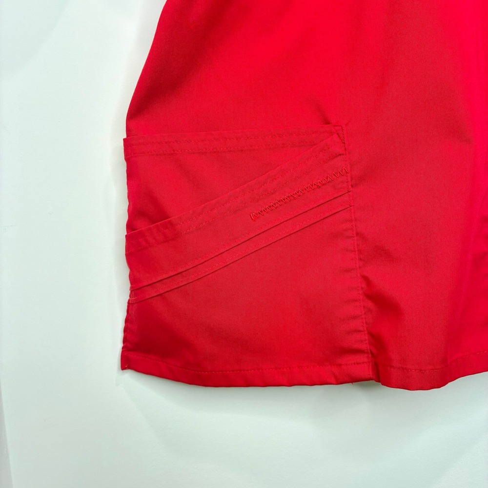 Women's Red Cherokee Scrub Top Style 1066 - Picture 5 of 14